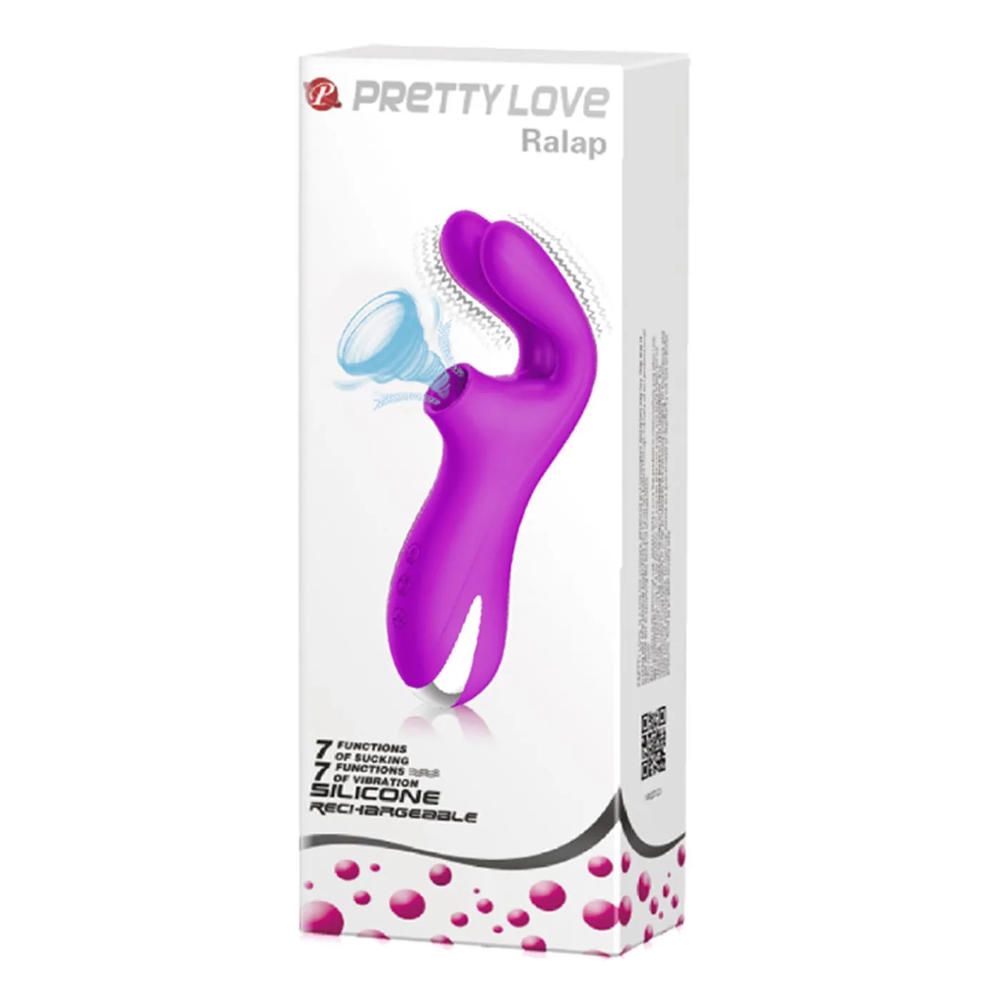 VIBRADOR Y SUCCIONADOR DE CLITORIS 7 FUNCIONES SILICONA USB RECARGABLE 16CM X 4CM