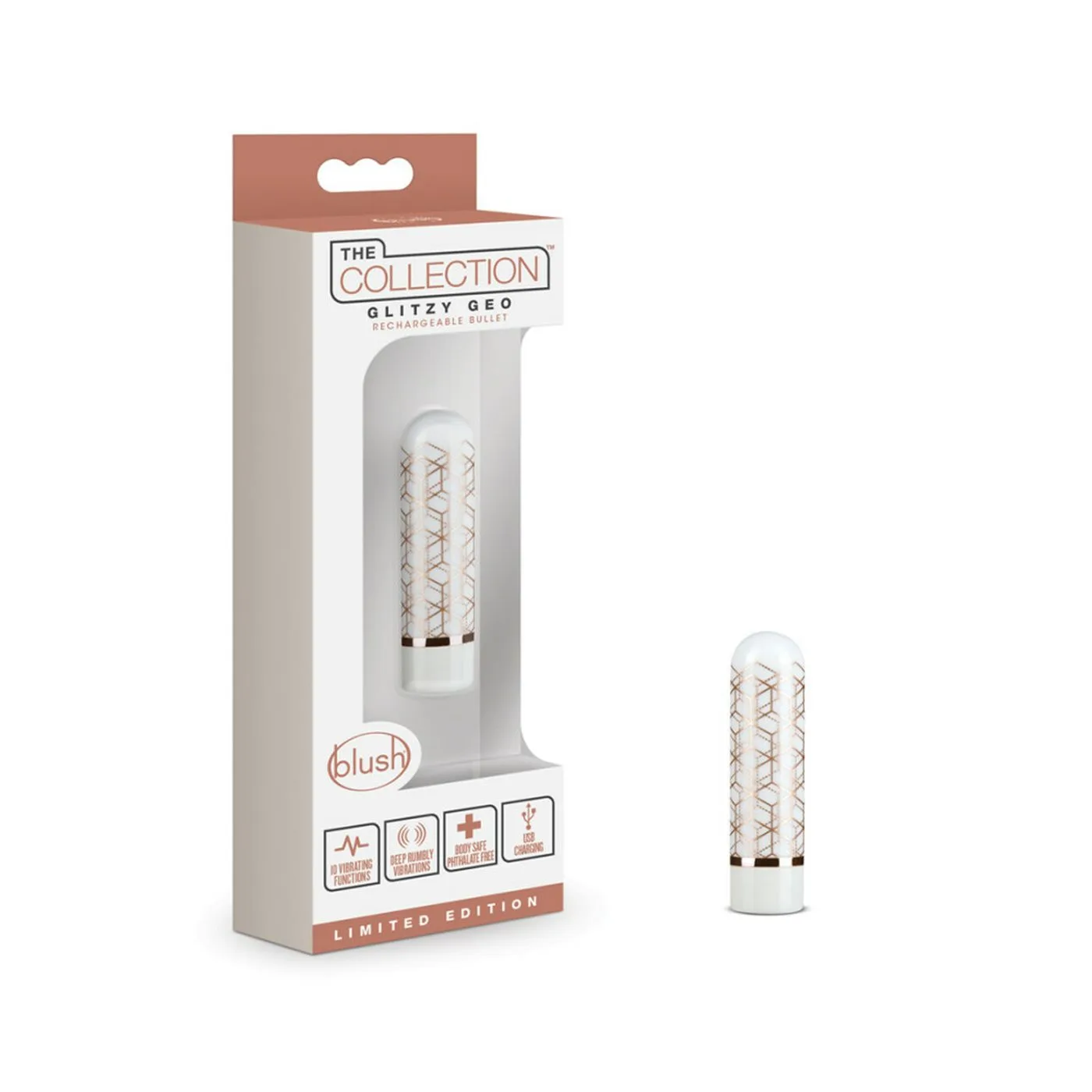 THE COLLECTION - GLITZY GEO - RECHARGEABLE BULLET - ROSE GOLD
