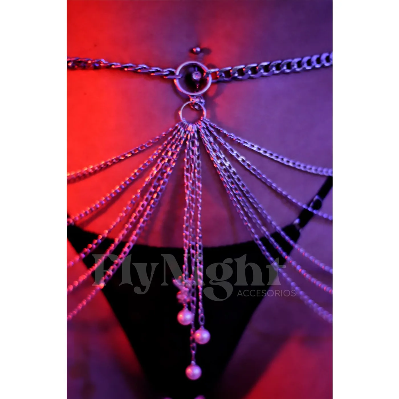CADERERA DE CADENAS CON PERLAS