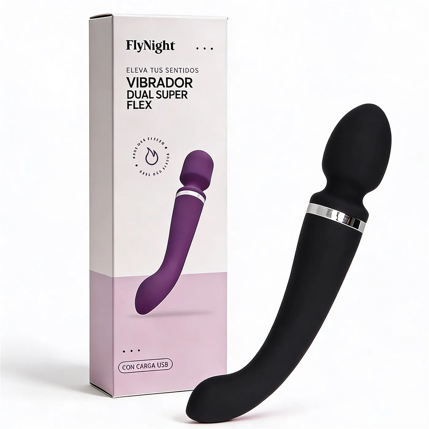 VIBRADOR DUAL SUPER FLEX NEGRO / C9006