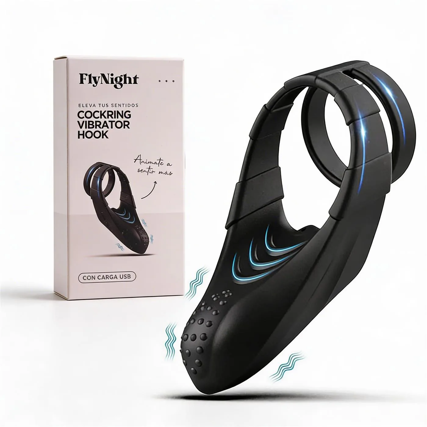 COCKRING VIBRATOR HOOK NEGRO / C9036