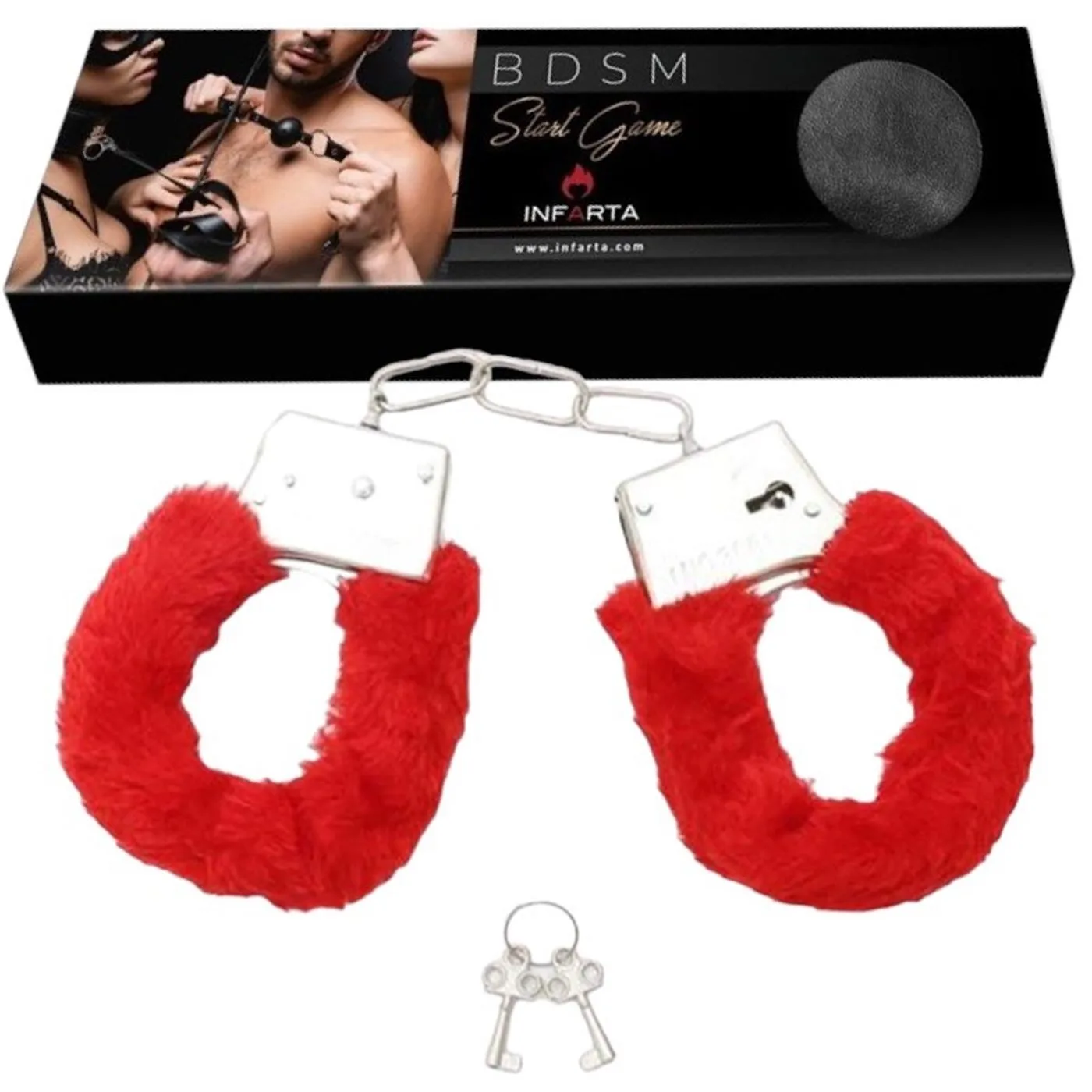 ESPOSAS METAL PELUCHE ROJA