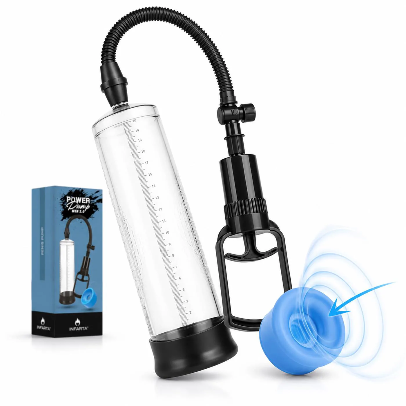 BOMBA ERECTORA POWERPUMP MEN 2.0 PISTON 25X7CM