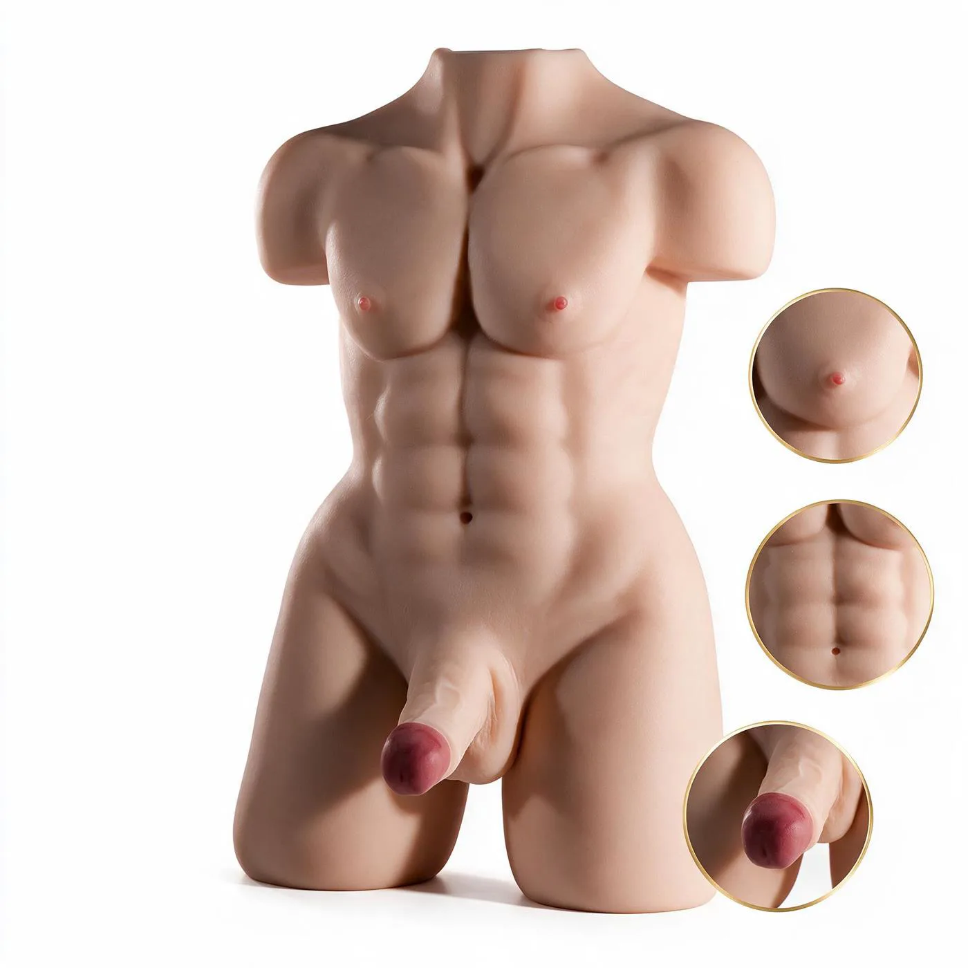 HÉRCULEX – TORSO REALISTA DE GRAN PENE Y COLA + BALITA DE REGALO