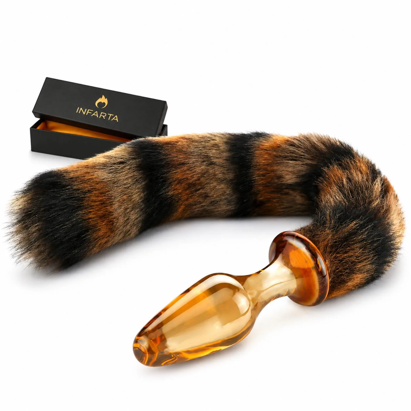 GLASS ANAL TAIL GOLDEN FOX