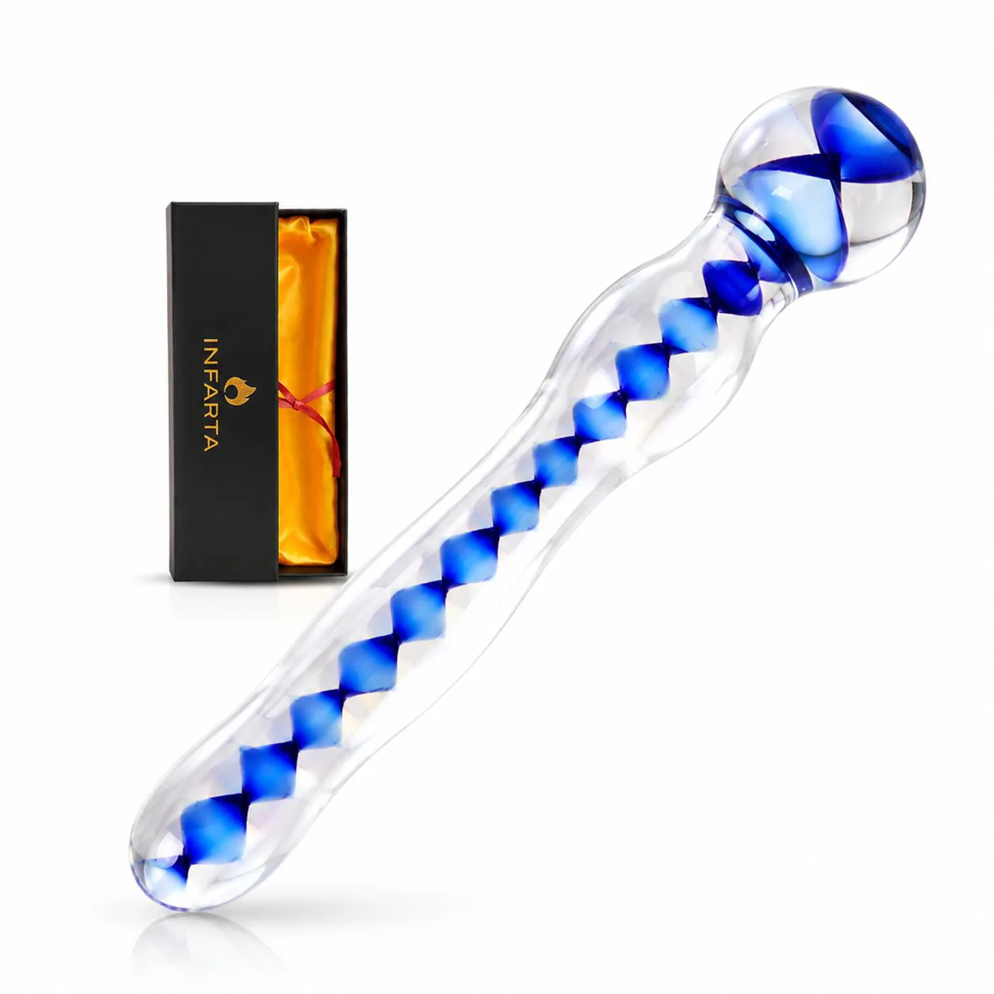 GLASS DILDO HELIXBLUE