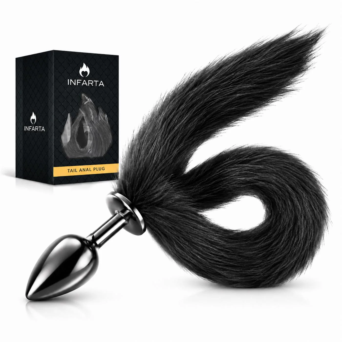 ANAL PLUG TAIL METAL SMALL BLACK