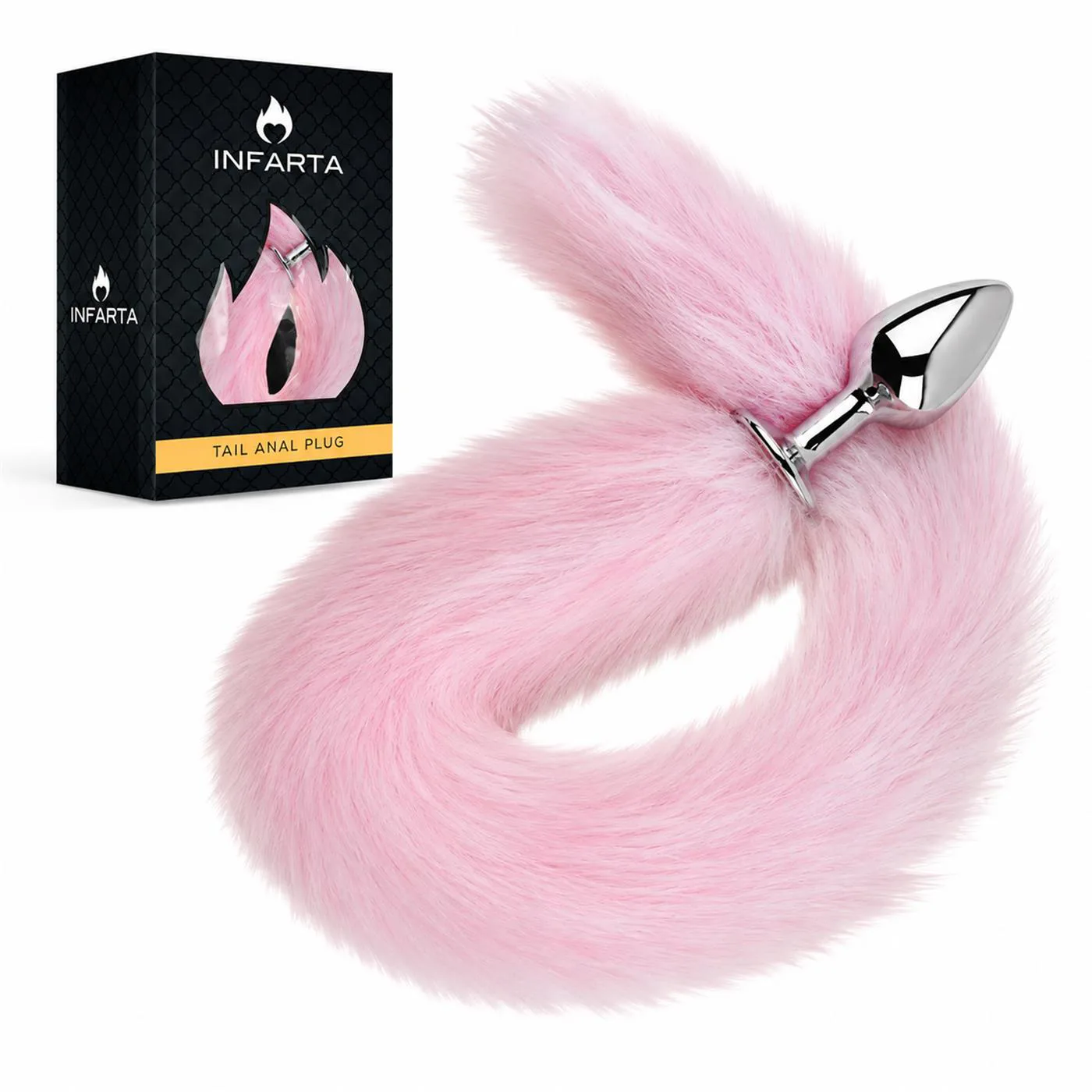 ANAL PLUG TAIL METAL SMALL PINK