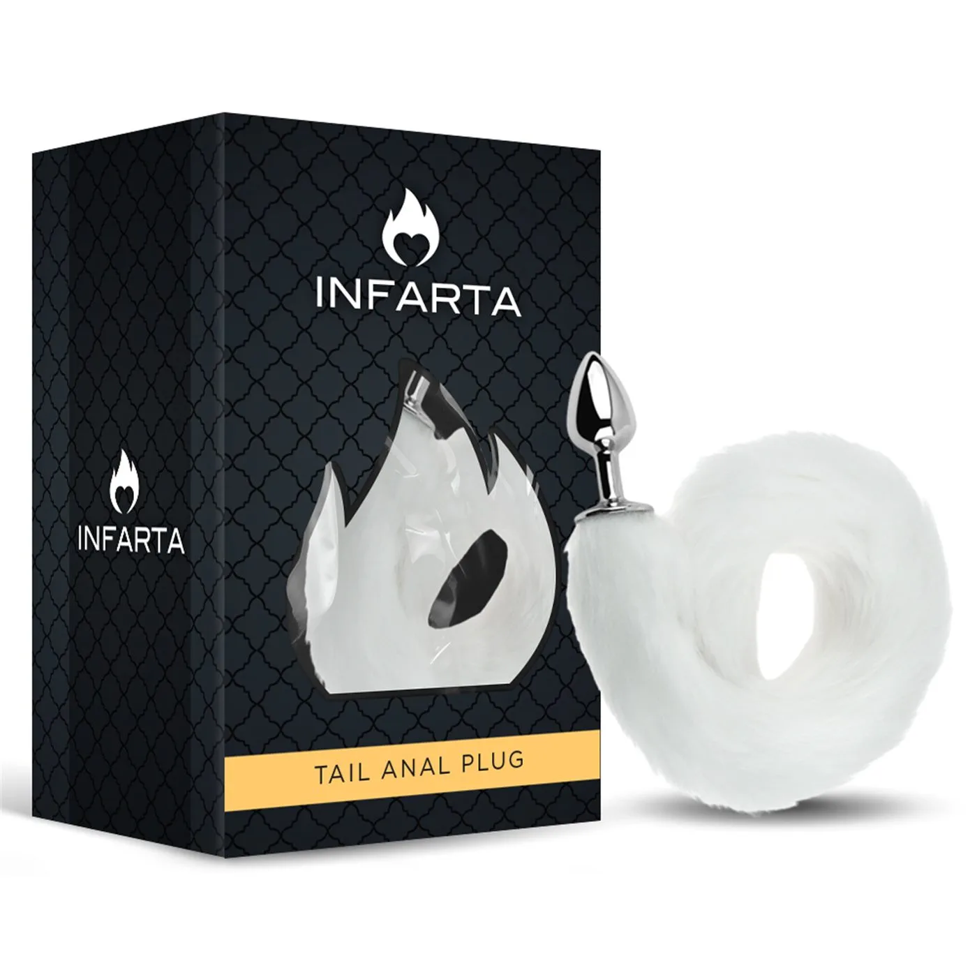 ANAL PLUG TAIL METAL SMALL WHITE