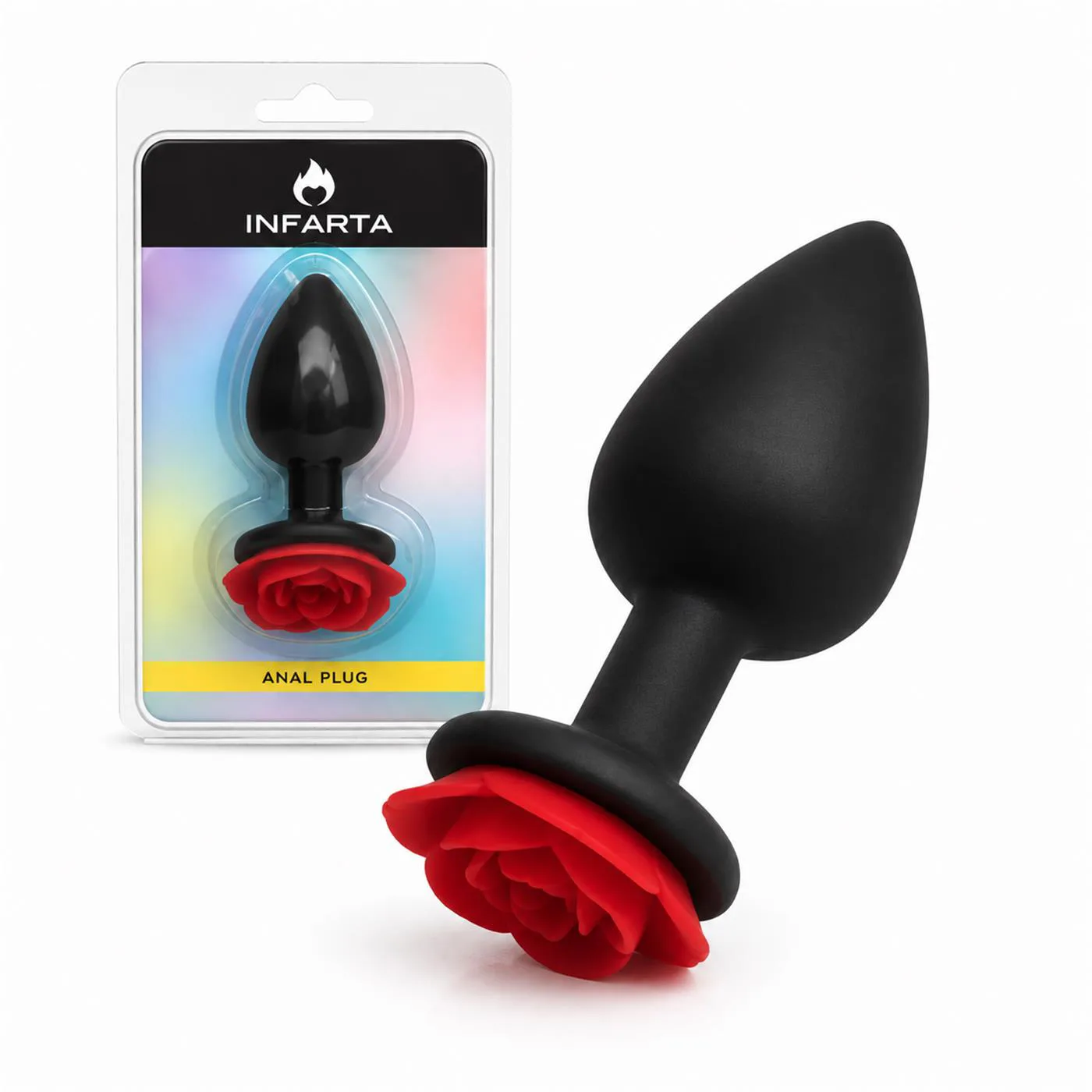 ANAL PLUG FLOWER SILICONE SMALL RED