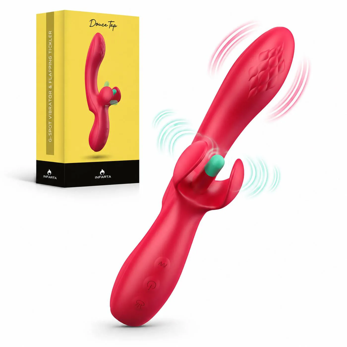 G-SPOT VIBRATOR WITH FLAPPING TICKLER DOUCETAP