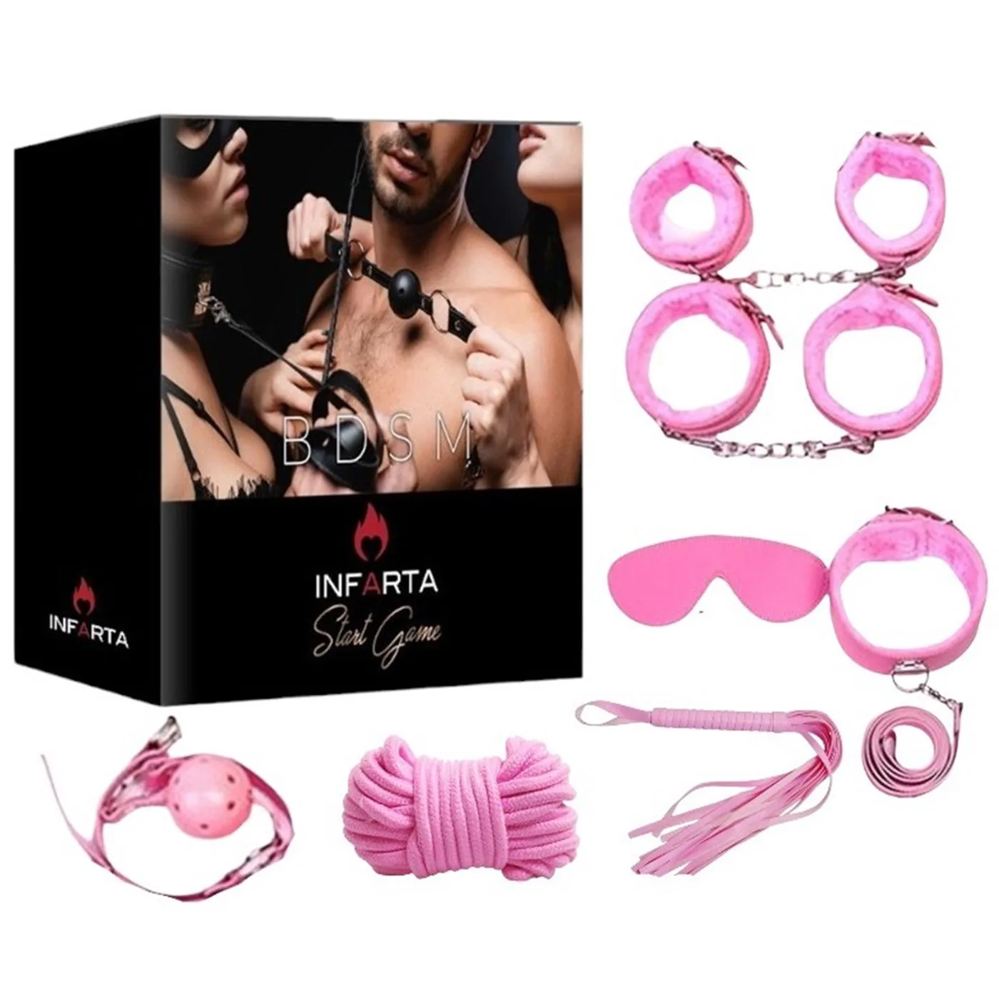 KIT BONDAGE 7 PIEZAS ROSA