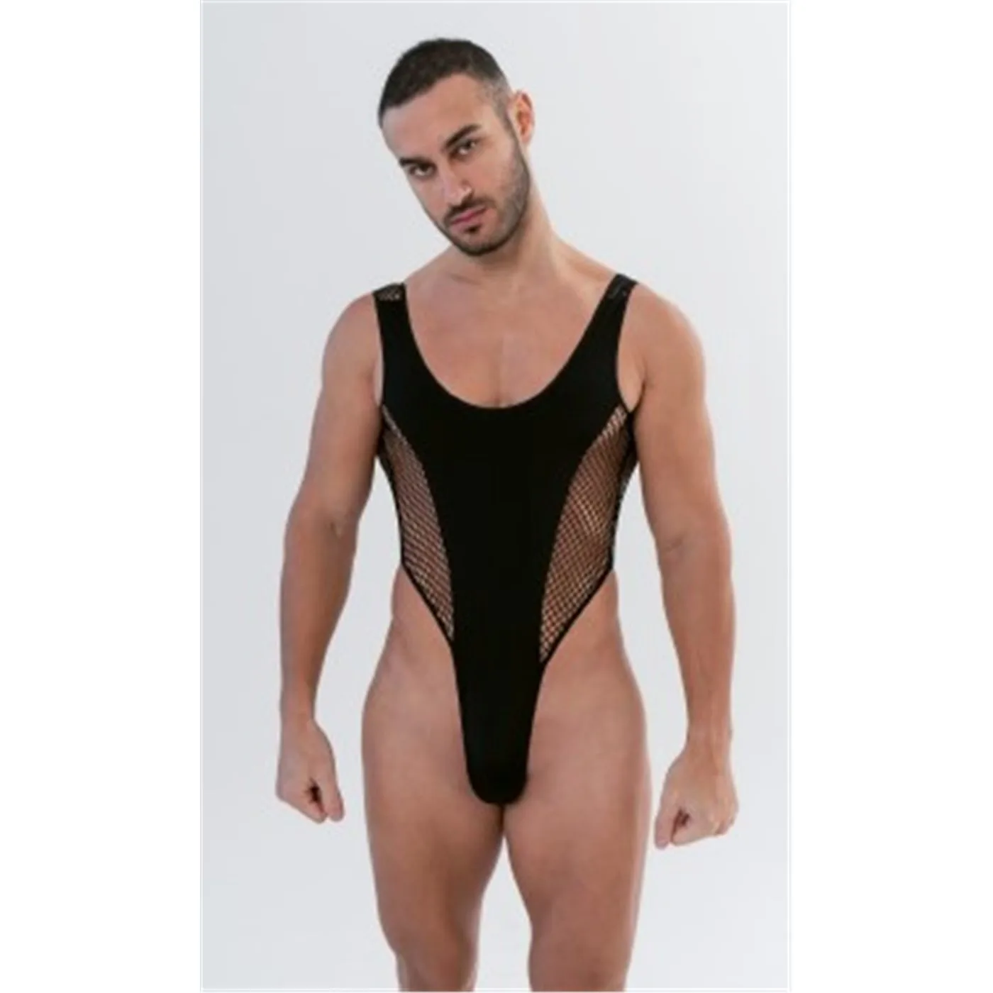 HOMBRE - BODY CAVADO DE MICROFIBRA Y RED 