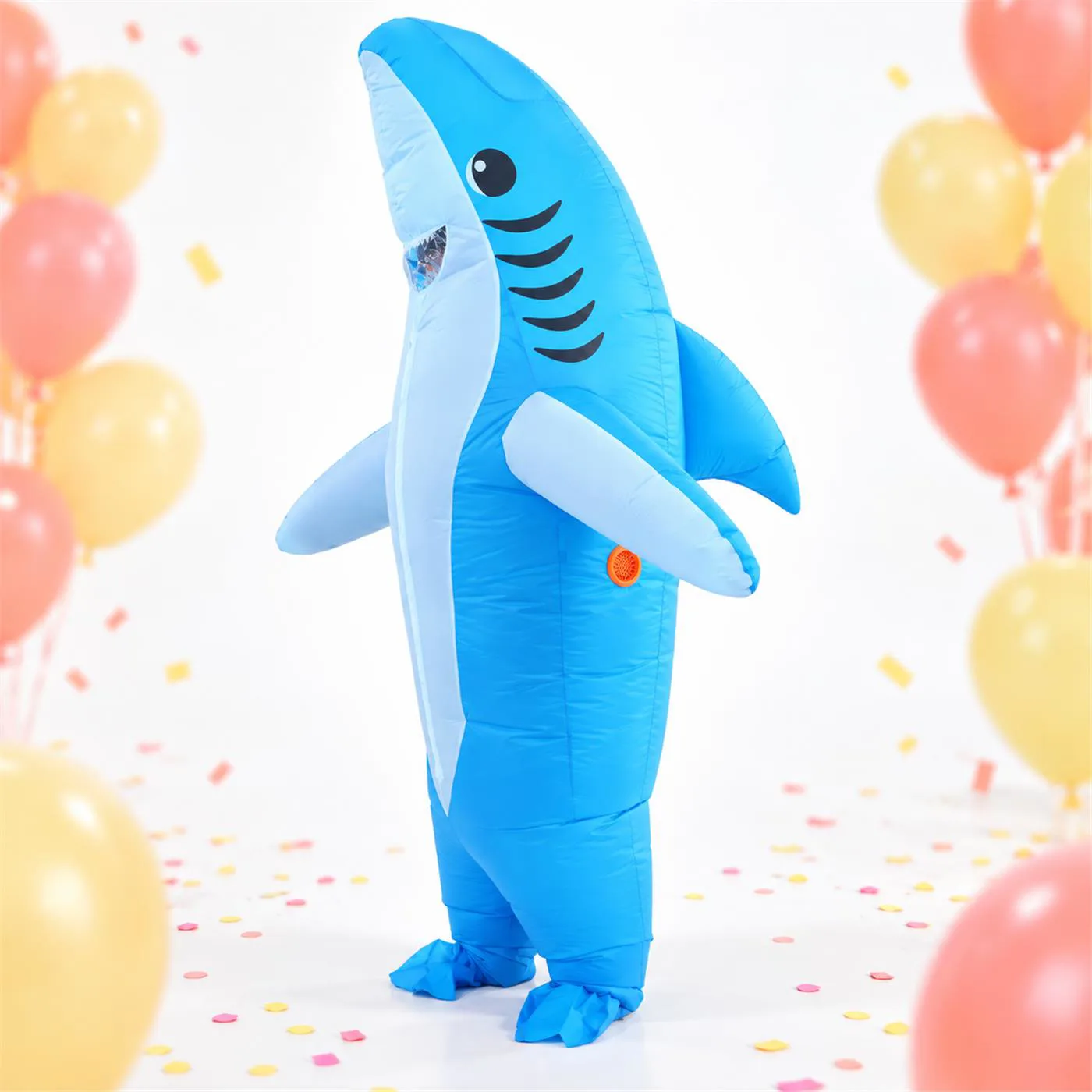 DISFRAZ DE TIBURON AZUL INFLABLE FIESTAS 150-190CM