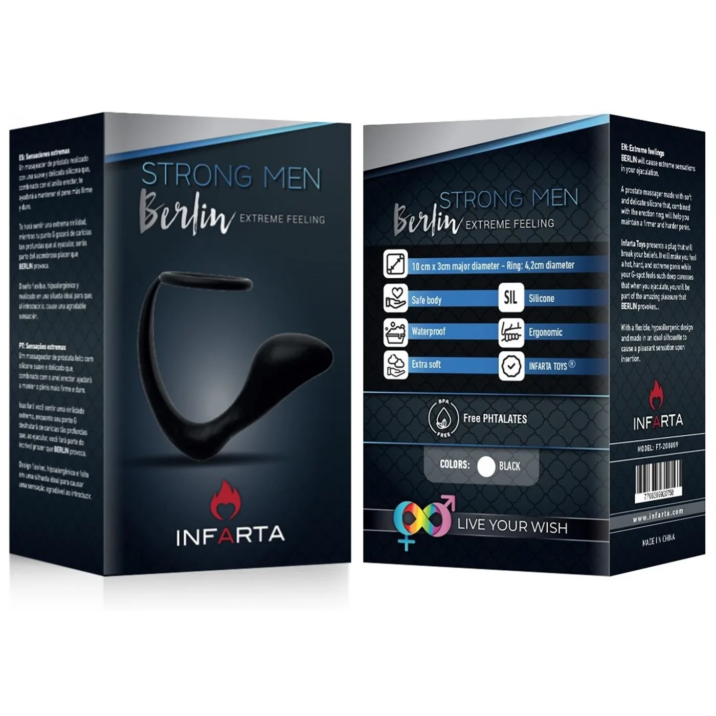 ESTIMULADOR BERLIN PARA PROSTATA CON ANILLO 
