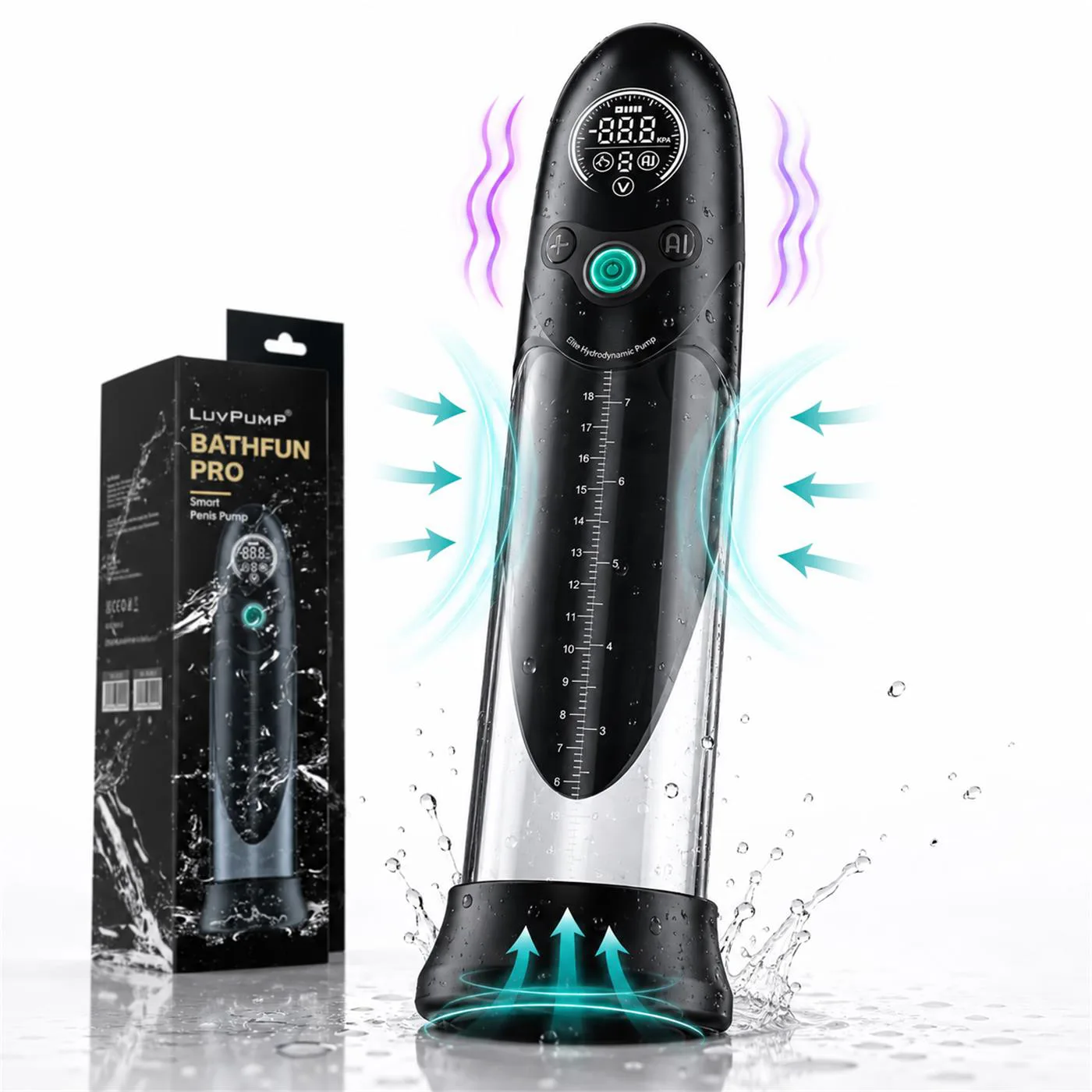 BOMBA DE VACÍO INTELIGENTE BATHFUN PRO DEEPSEA REALOV IPX8 CON MANGA MAXFIT